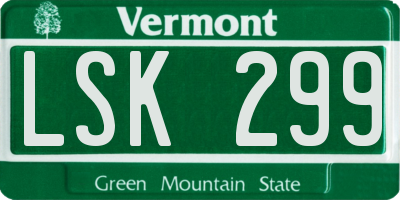 VT license plate LSK299