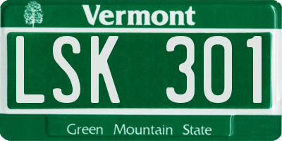 VT license plate LSK301