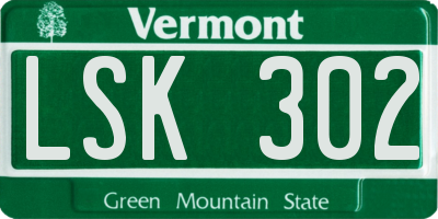 VT license plate LSK302