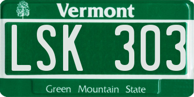 VT license plate LSK303
