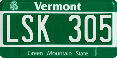 VT license plate LSK305