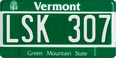 VT license plate LSK307