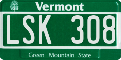 VT license plate LSK308