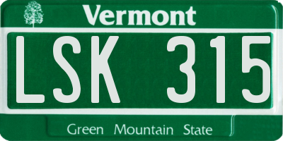 VT license plate LSK315