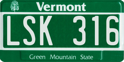 VT license plate LSK316