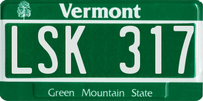 VT license plate LSK317