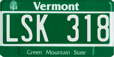 VT license plate LSK318