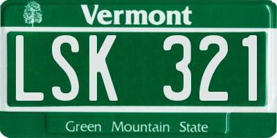 VT license plate LSK321