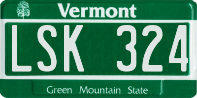 VT license plate LSK324