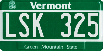 VT license plate LSK325