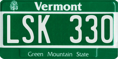 VT license plate LSK330