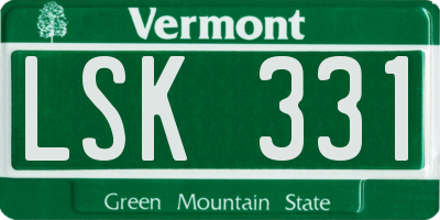 VT license plate LSK331