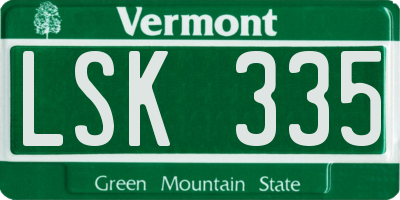 VT license plate LSK335