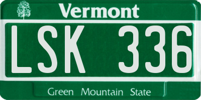 VT license plate LSK336