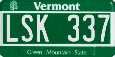 VT license plate LSK337