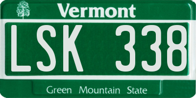 VT license plate LSK338
