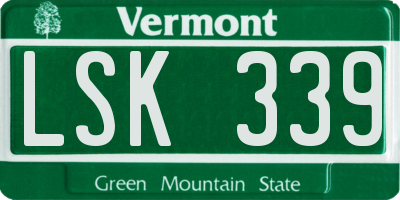 VT license plate LSK339