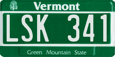 VT license plate LSK341