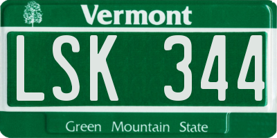VT license plate LSK344
