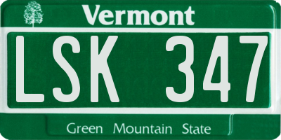 VT license plate LSK347