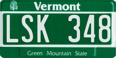 VT license plate LSK348