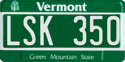 VT license plate LSK350