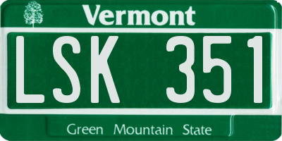 VT license plate LSK351