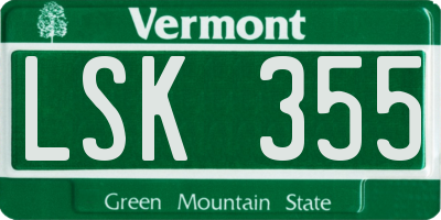 VT license plate LSK355