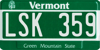 VT license plate LSK359