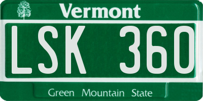 VT license plate LSK360