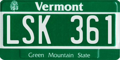VT license plate LSK361