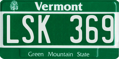 VT license plate LSK369