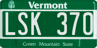 VT license plate LSK370