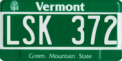 VT license plate LSK372
