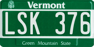 VT license plate LSK376