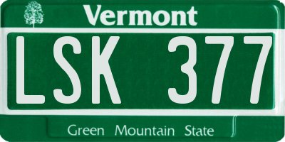 VT license plate LSK377
