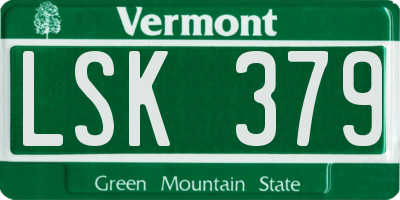VT license plate LSK379