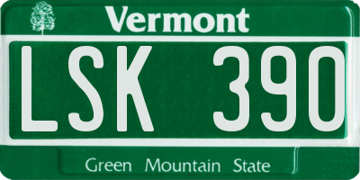 VT license plate LSK390