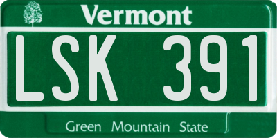 VT license plate LSK391