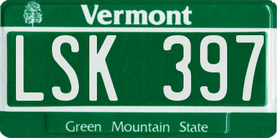 VT license plate LSK397