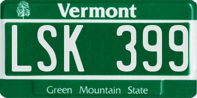 VT license plate LSK399