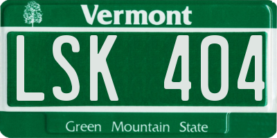 VT license plate LSK404