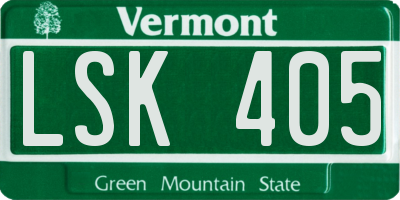 VT license plate LSK405