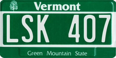 VT license plate LSK407