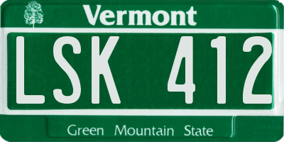 VT license plate LSK412