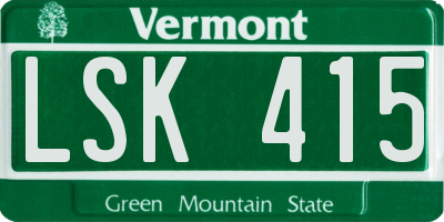 VT license plate LSK415