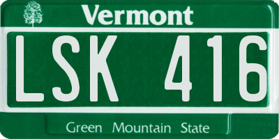 VT license plate LSK416
