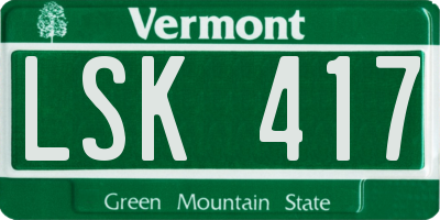 VT license plate LSK417