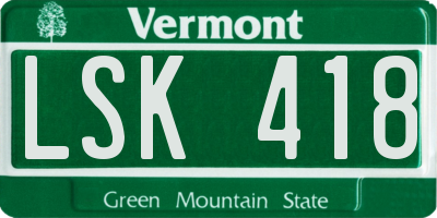 VT license plate LSK418