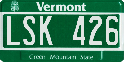 VT license plate LSK426